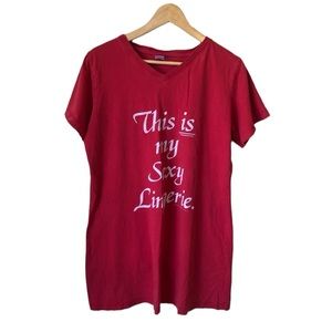 Graphic Sexy Lingerie Red Night Shirt Pajamas Loungewear Women’s Size Medium